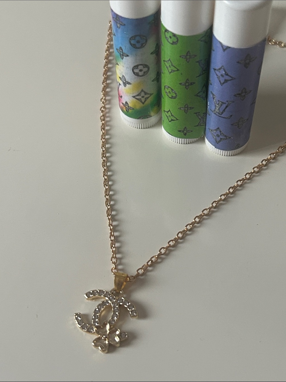 Fashion Necklace and 3 Chapsticks